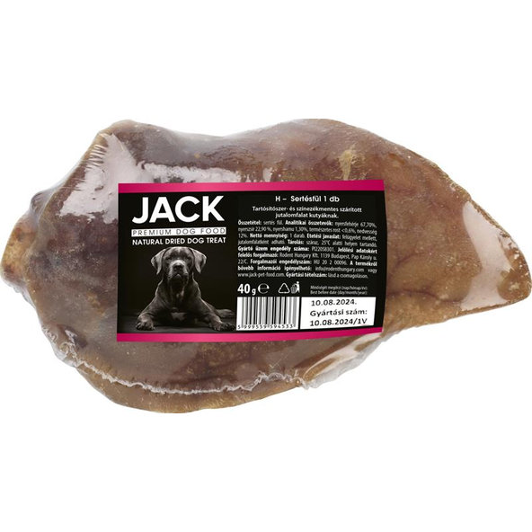 Maškrta pre psy Jack bravčové ucho balené 1ks