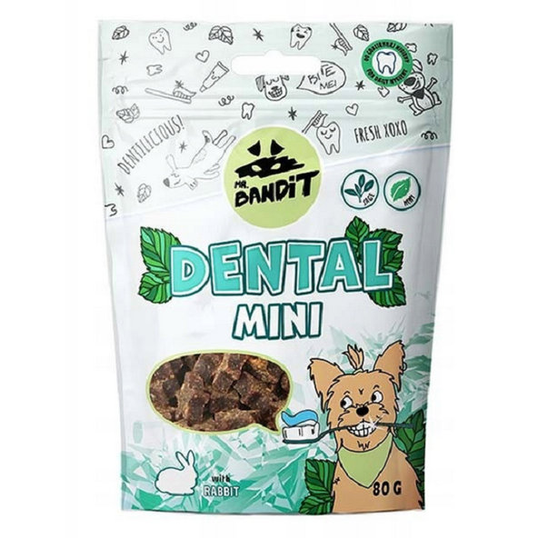 Maškrta pre psy Mr. Bandit dental mini rabbit 80g