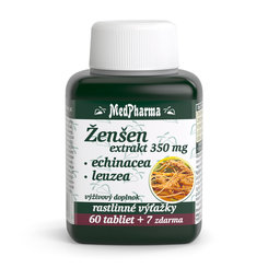 MedPharma ŽENŠEN 350 mg + Echinacea + Leuzeatbl 60+7 tabliet