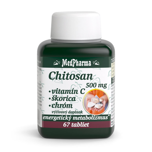 MedPharma CHITOSAN 500 mg + vitamín C, škorica, chróm 67 tabliet