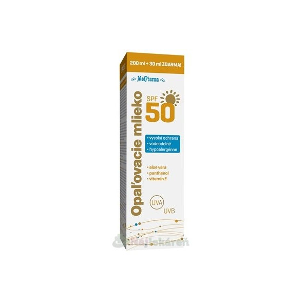 MedPharma OPAĽOVACIE MLIEKO SPF 50 230 ml