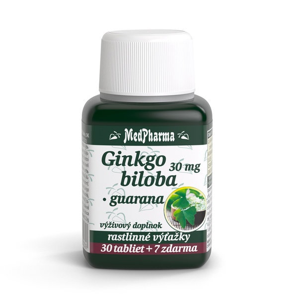 MedPharma GINKGO BILOBA + GUARANA tablety 30+7 zadarmo