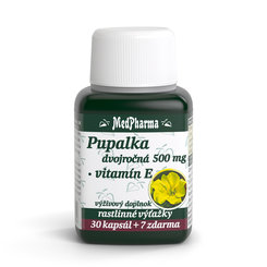 Medpharma Pupalka dvojročná 500mg + Vitamín E 37 tabliet
