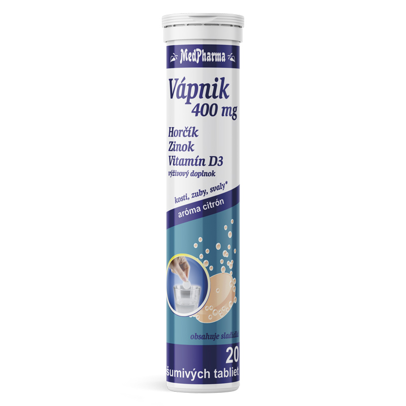 MedPharma Vápník 400 mg Mg + Zn + vit. D 20 šumivých tabliet