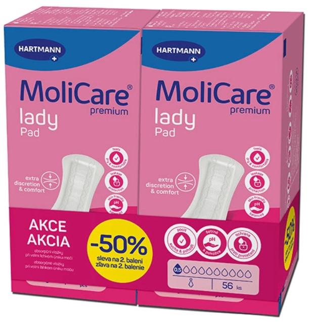 MoliCare Premium lady pad 0,5 kvapky DUOPACK inkontinenčné vložky 2x28ks kúpite na Najlekaren.eu