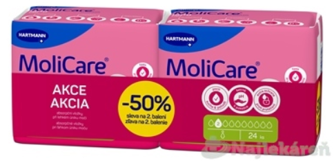 MoliCare Premium lady pad 2 kvapky DUOPACK inkontinenčné vložky (zľava -50% na 2. balenie) kúpite na Najlekaren.eu