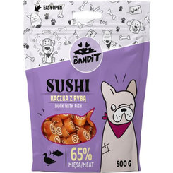 Mr. Bandit sushi duck with fish - maškrta pre psy 500g