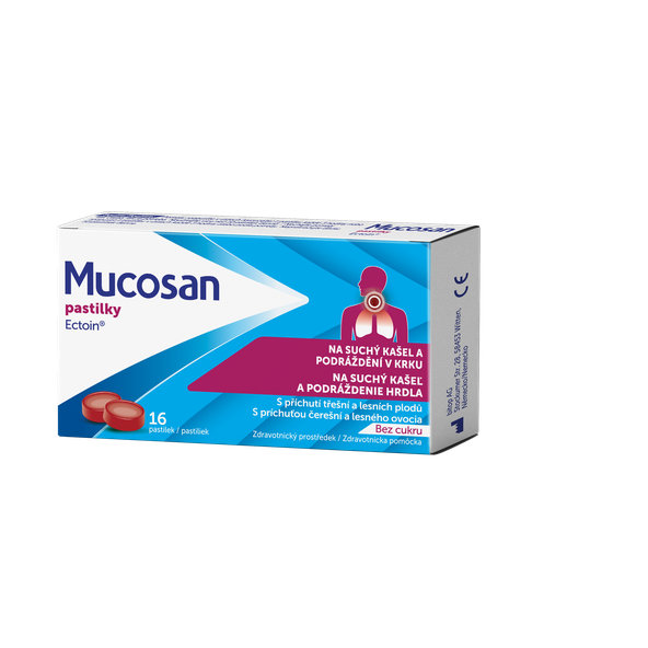 Mucosan bez cukru čerešňa a lesné ovocie 16 pastiliek