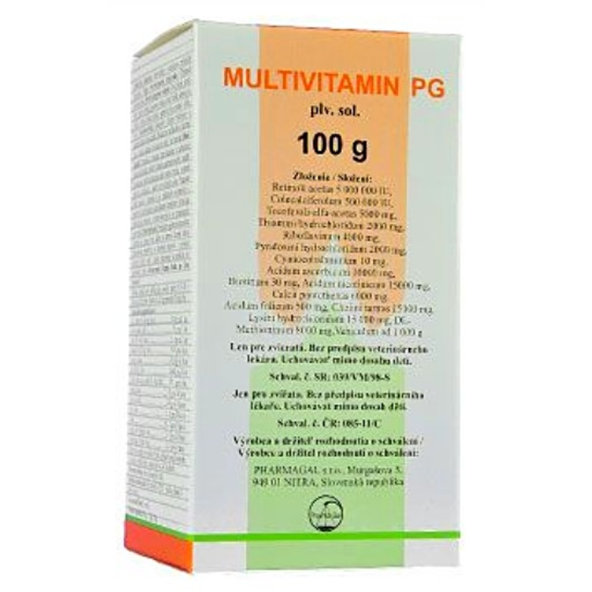 Multivitamín PG práškový pre všetky druhy zvierat 100 g