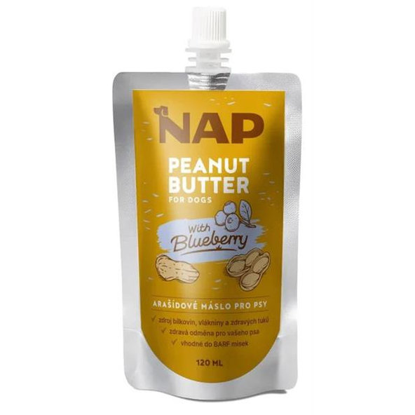 NAP Arašidové maslo pre psy - čučoriedka 120 ml