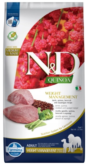 E-shop N&D GF Quinoa Dog Weight Mngmnt Lamb & Broccoli 7 kg