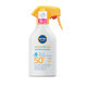 NIVEA Sun Detský sprej na opaľovanie pump Sensitive OF50+ 270 ml