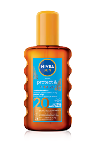 NIVEA Sun olej na opaľovanie SPF 20 Protect & Bronze 200 ml