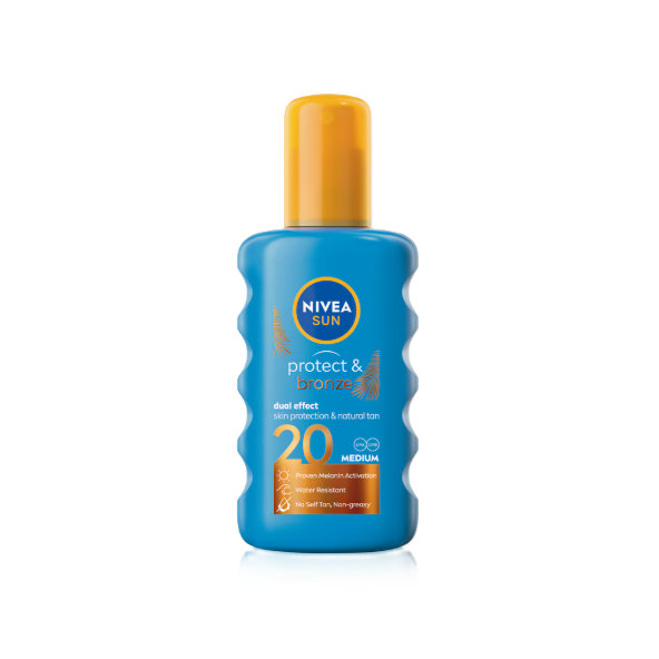 NIVEA Sun sprej na opaľovanie Protect & Bronze SPF 20  200ml