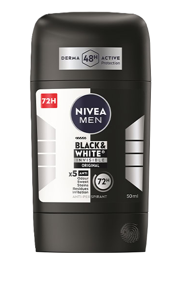 NIVEA Tuhý antiperspirant pre mužov Black&White Invisible Original 50 ml