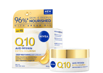 NIVEA výživný denný krém proti vráskam Q10 POWER 50 ml