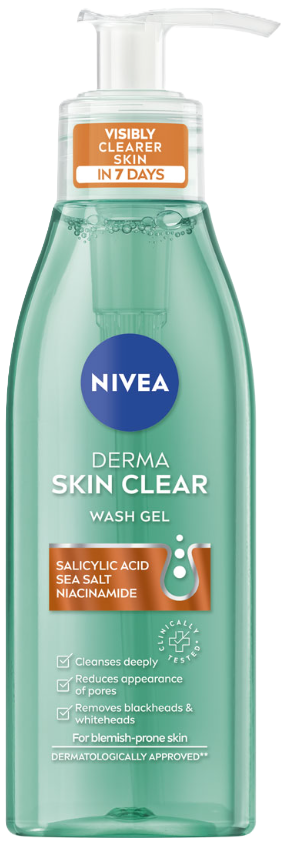 NIVEA Čistiaci pleťový gél DERMA SKIN CLEAR 150 ml