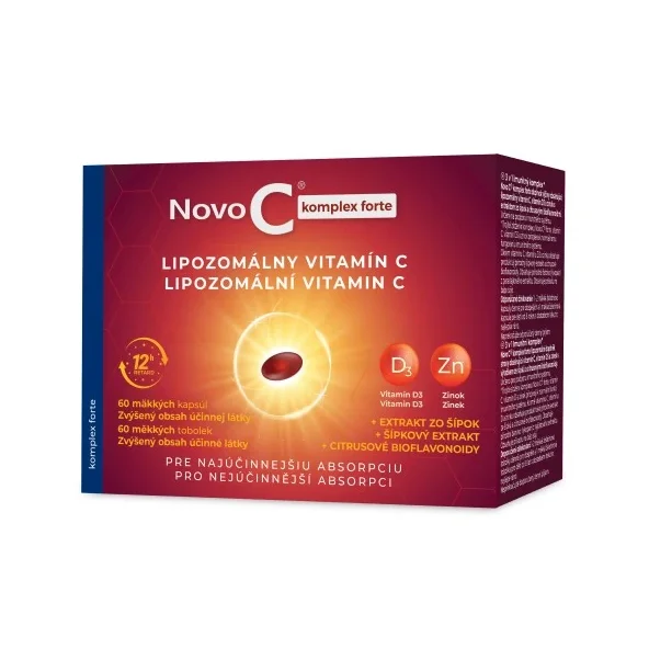 NOVO C KOMPLEX FORTE lipozomálny vitamín C + D3 + zinok 60 kapsúl