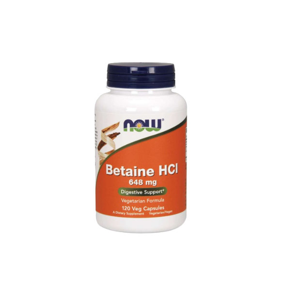 NOW FOODS Betaín HCl 648mg 120 kapsúl