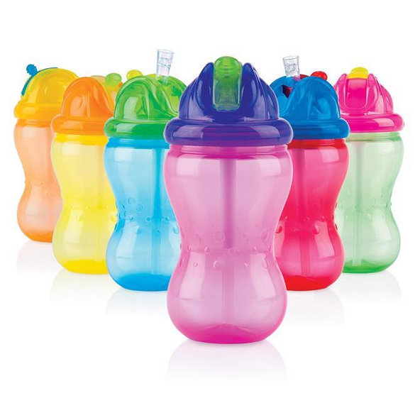 NUBY Hrnček netečúci s mäkkou sklápacou slamkou a regulovateľným prietokom 360ml, 12m+