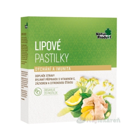 NaturProdukt LIPOVÉ PASTILKY dýchanie a imunita 20ks