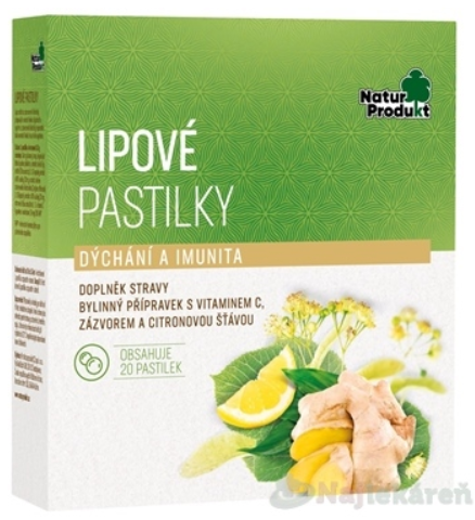 NaturProdukt LIPOVÉ PASTILKY dýchanie a imunita 20ks