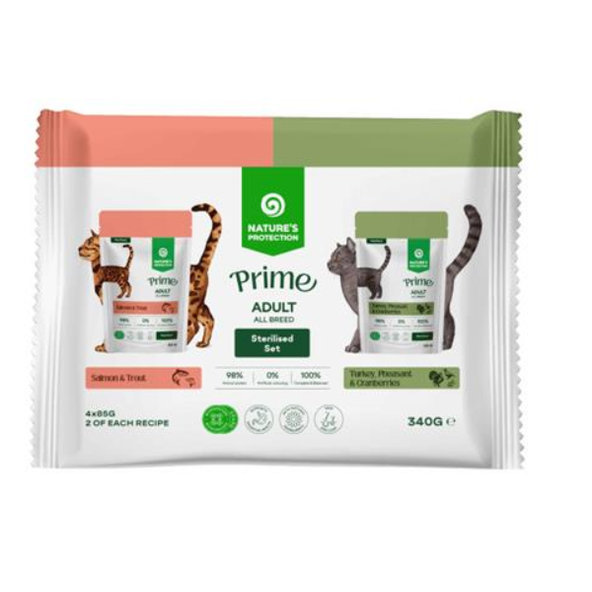 Natures Protection Prime cat adult sterilised wet set kapsičiek pre mačky 4 x 85 g