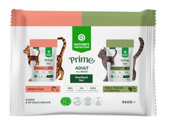 Natures Protection Prime cat adult sterilised wet set kapsičiek pre mačky 4 x 85 g