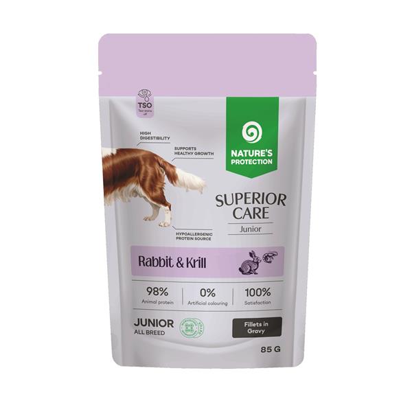 Natures Protection Superior care dog junior GF rabbit&krill kapsička pre psy 85 g