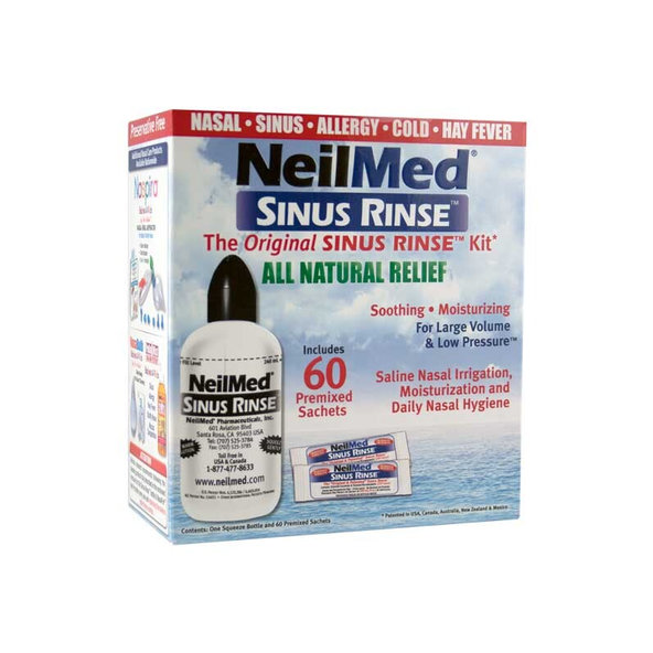 NeilMed SINUS RINSE izotonický Kit fľaška + vrecúška, na hygienu nosa, 1 set 60 kusov