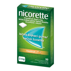 Nicorette žuvačky na odvykanie od fajčenia Fresh fruit 2mg/30ks