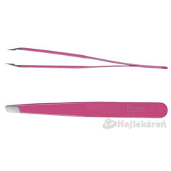 Nippes Pinzeta šikmá nerez, ružová 9,5cm