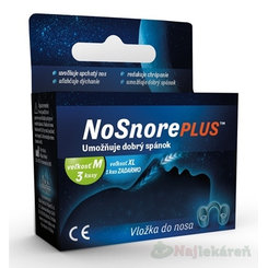 NoSnorePLUS vložka do nosa, 3x veľkosť M + zadarmo 1x veľkosť XL