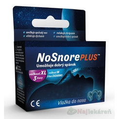 NoSnorePLUS vložka do nosa, 3x veľkosť XL + zadarmo 1x veľkosť M
