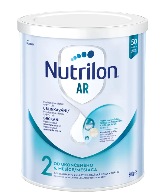 Nutrilon 2 AR mliečna výživa pri grckaní od 6. mesiaca 800 g