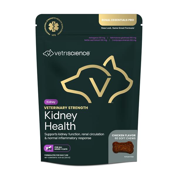 VetriScience Renal essentials PRO na podporu funkcie ľadvín pre psy 60tbl
