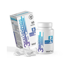 VetaPro 3 Kal D Phos pre zdravé kosti a zuby u psov a mačiek 60tbl