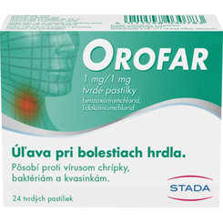 OROFAR na bolesť hrdla 24 pastiliek