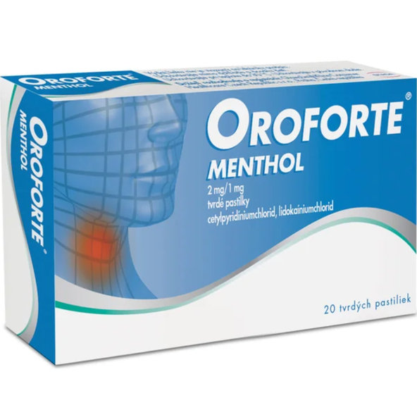 OROFORTE menthol na bolesť hrdla 20 pastiliek