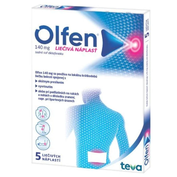 Olfen 140 mg liečivá náplasť na liečbu bolesti 5 ks