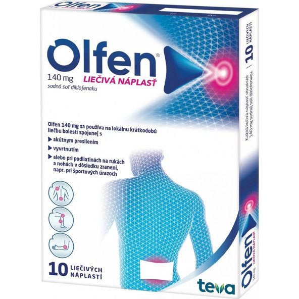 Olfen dermálne náplasti 140 mg, 10 ks