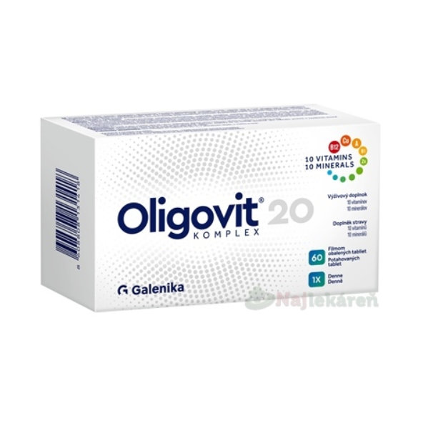 Oligovit 20 KOMPLEX 10 vitamínov a 10 minerálov 60ks