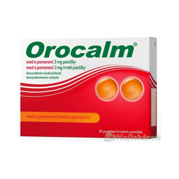 Orocalm med a pomaranč 3mg tvrdé pastilky 20ks