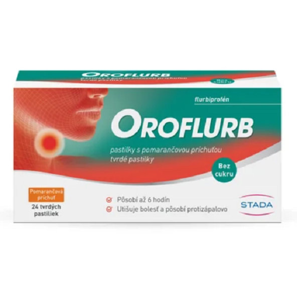 Oroflurb pastilky s pomarančovou príchuťou 8,75mg/24ks