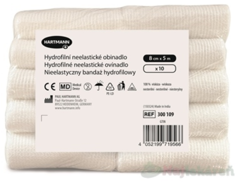 Ovínadlo hydrofilné neelastické pletené nesterilné 8cm x 5m 10ks kúpite na Najlekaren.eu