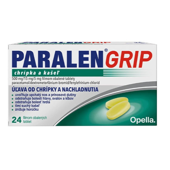 PARALEN GRIP chrípka a kašeľ 500 mg 24 tabliet