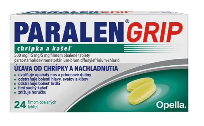 PARALEN GRIP chrípka a kašeľ 500 mg 24 tabliet