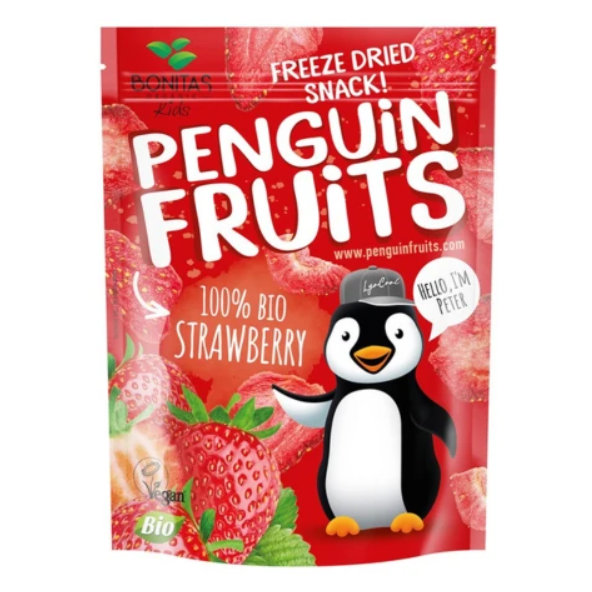 PENGUIN FRUITS Strawberry BIO mrazom sušená jahoda 10g
