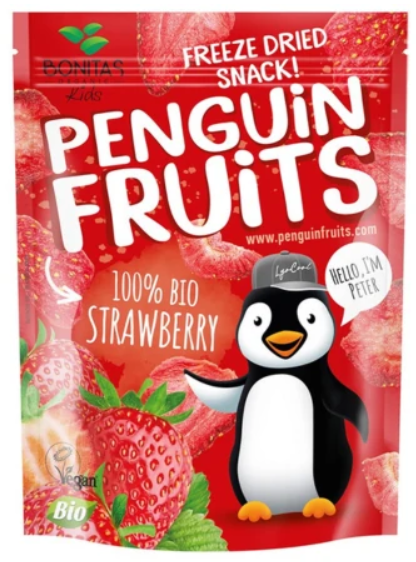 PENGUIN FRUITS Strawberry BIO mrazom sušená jahoda 10g