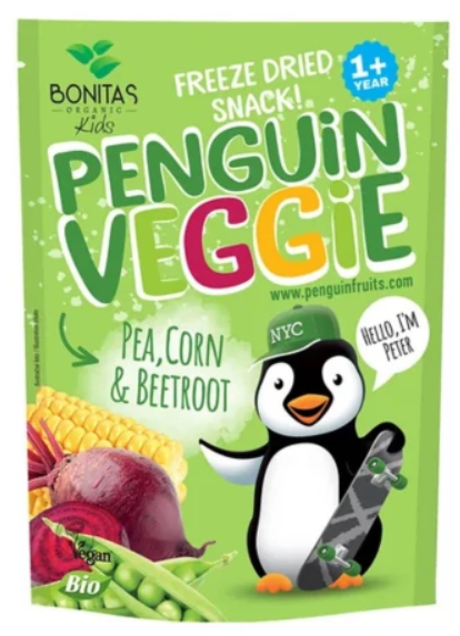 E-shop PENGUIN VEGGIE Pea Corn & Beetroot BIO mrazom sušená zelenina 17g